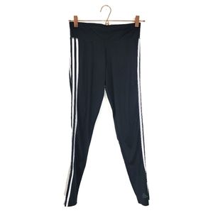 Adidas black climalite three stripes stretchy leggings small